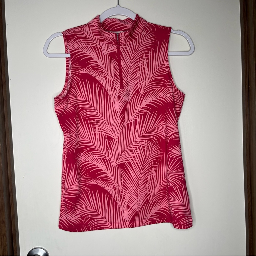 Tommy Bahama Pink Palm-Print Sleeveless Tank Top